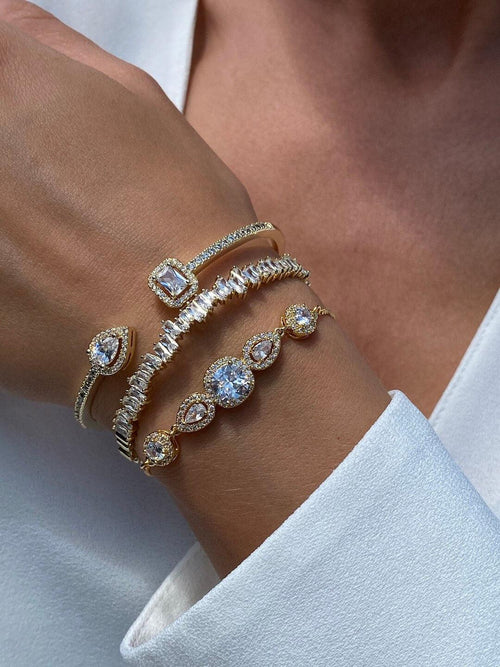 Saint Luca Pave Diamante Triple Gold Set