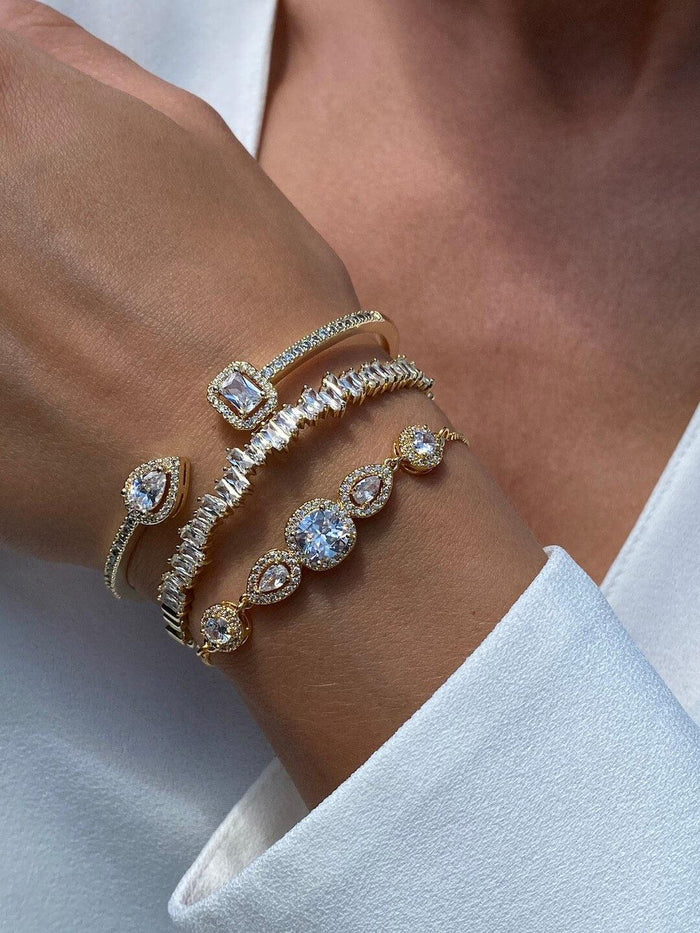 Saint Luca Pave Diamante Triple Gold Set