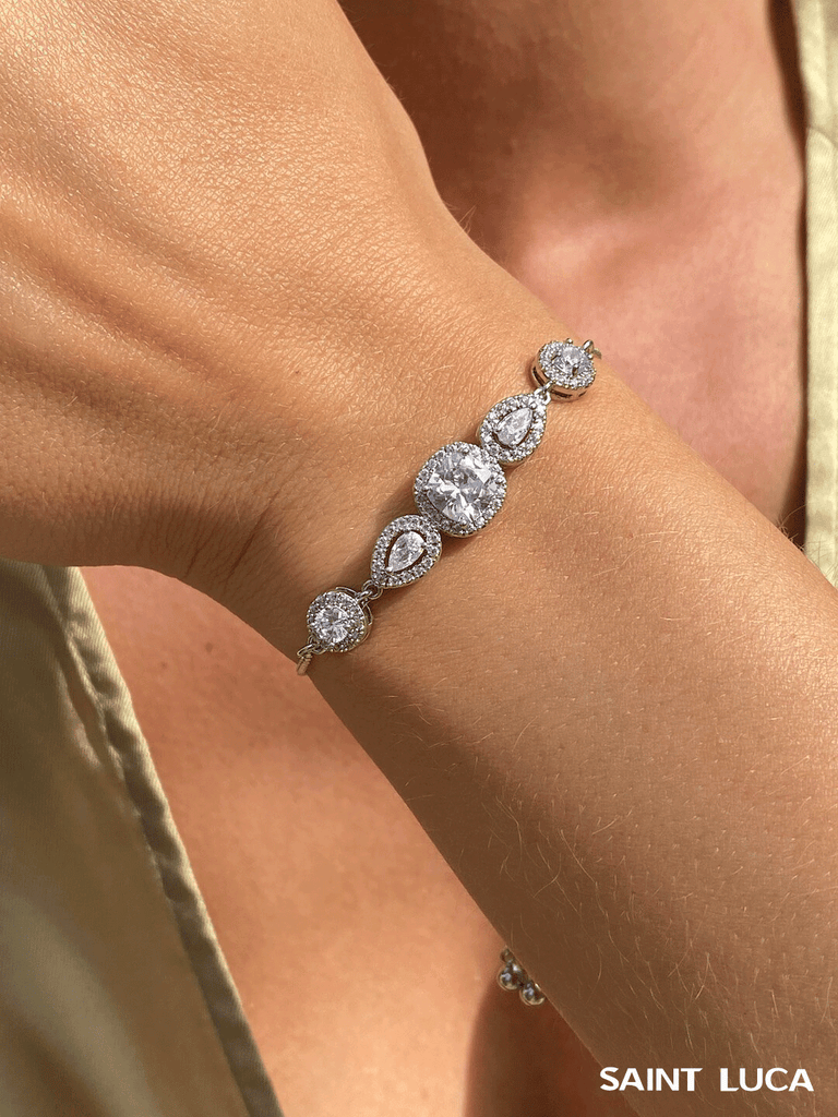 Saint Luca Pave Diamante Triple Silver Set - Saint Luca Jewelry