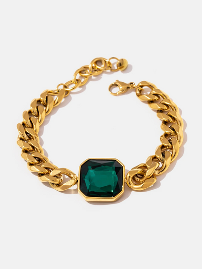AMALFI GOLD Emerald Crystal Chain Bracelet