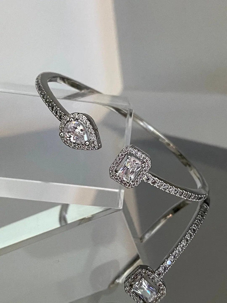 MADONNA SILVER Crystal Cuff - Saint Luca Jewelry