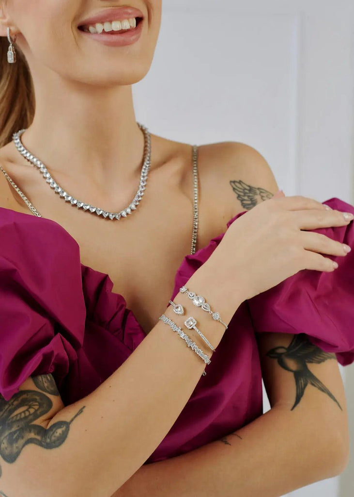 MADONNA SILVER Crystal Cuff Saint Luca Jewelry