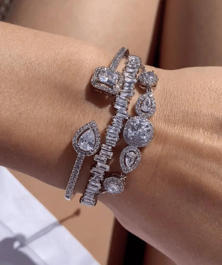 MADONNA SILVER Crystal Cuff - Saint Luca Jewelry