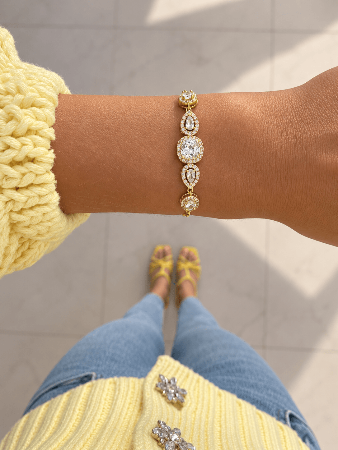 Saint Luca Pave Diamante Triple Gold Set