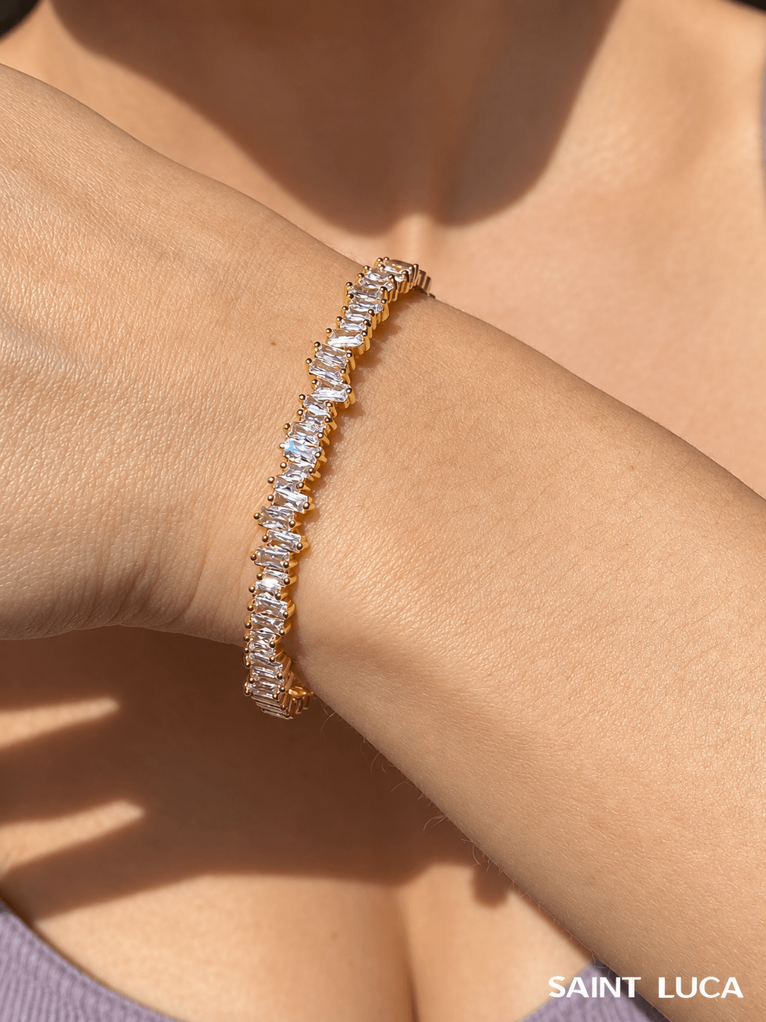 Saint Luca Pave Diamante Triple Gold Set