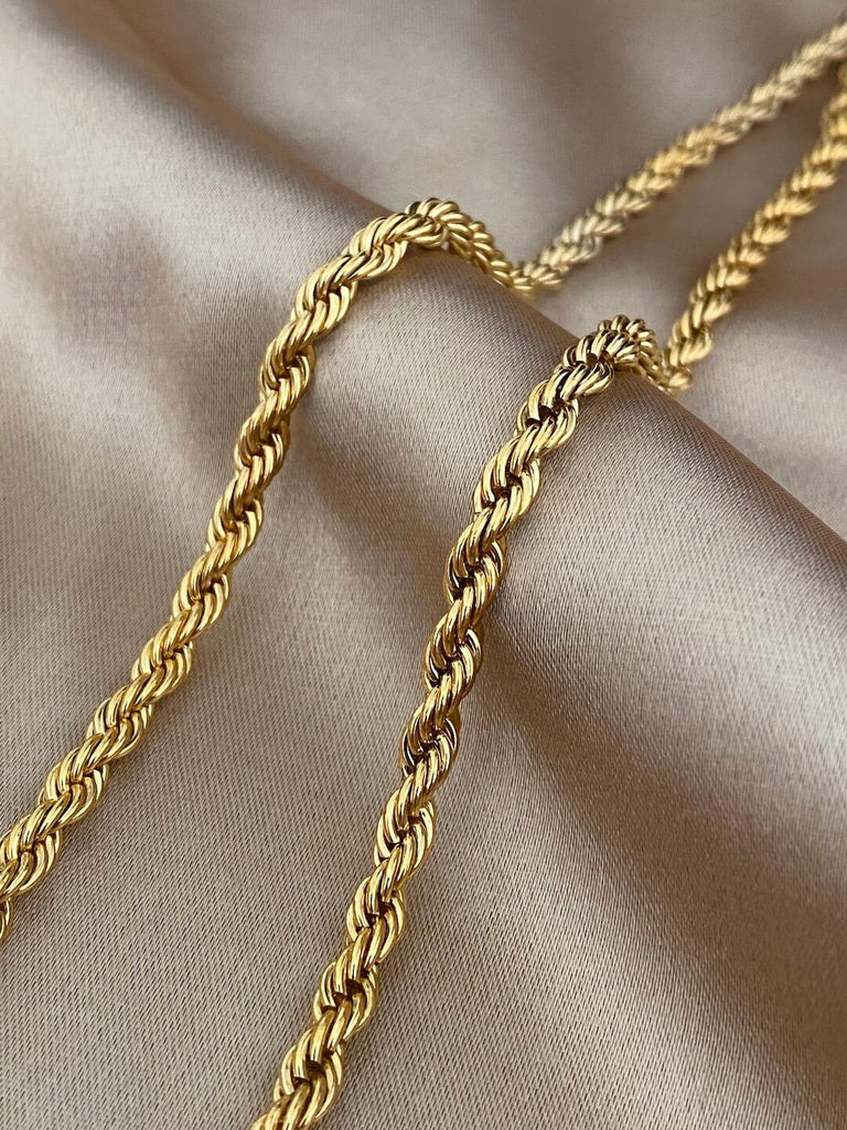 RIHANNA GOLD Twisted Choker Necklace - Saint Luca Jewelry