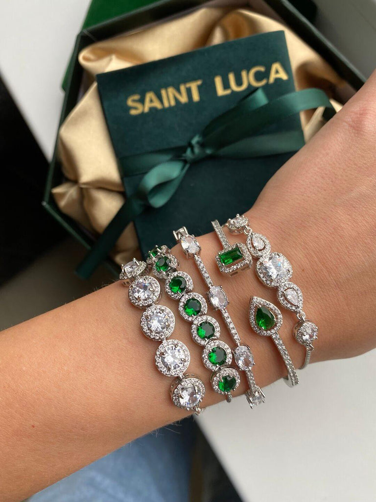DIAMONTE PAVÉ TRIPLE SILVER SET - Saint Luca Jewelry