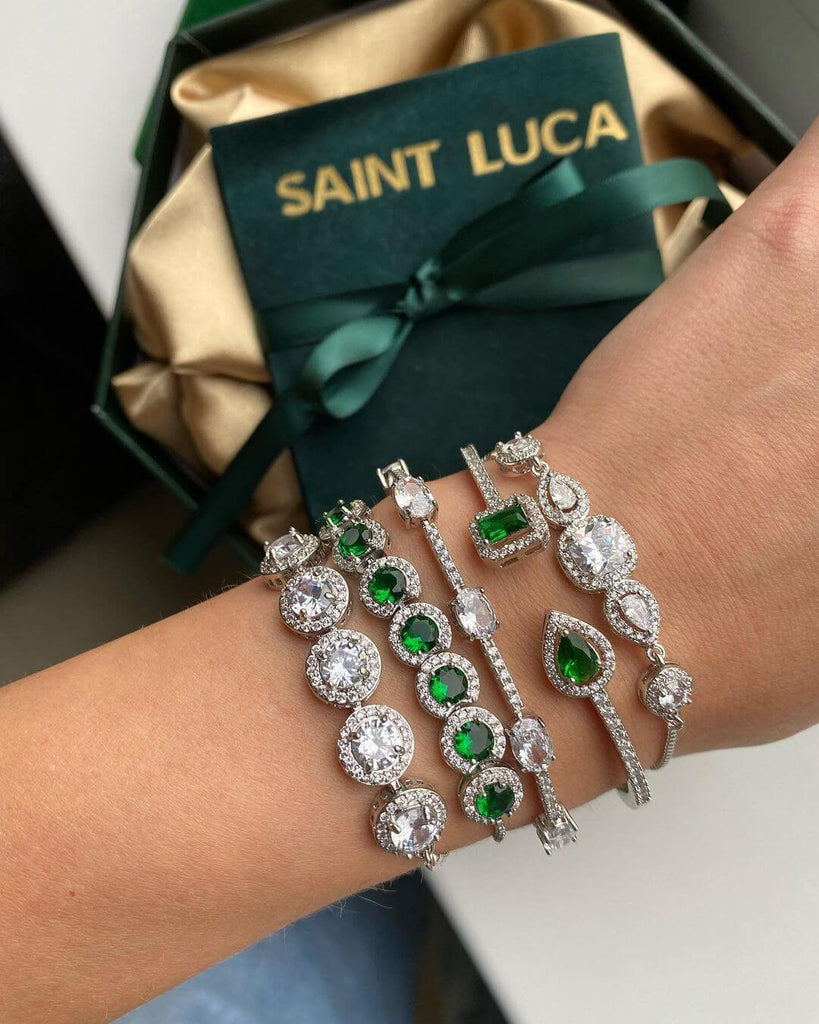 MADONNA EMERALD Crystal Cuff - Saint Luca Jewelry