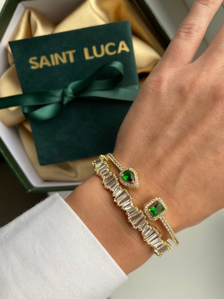 ESTELLE MADONNA EMERALD FESTIVE LUXE GOLD SET - Saint Luca Jewelry