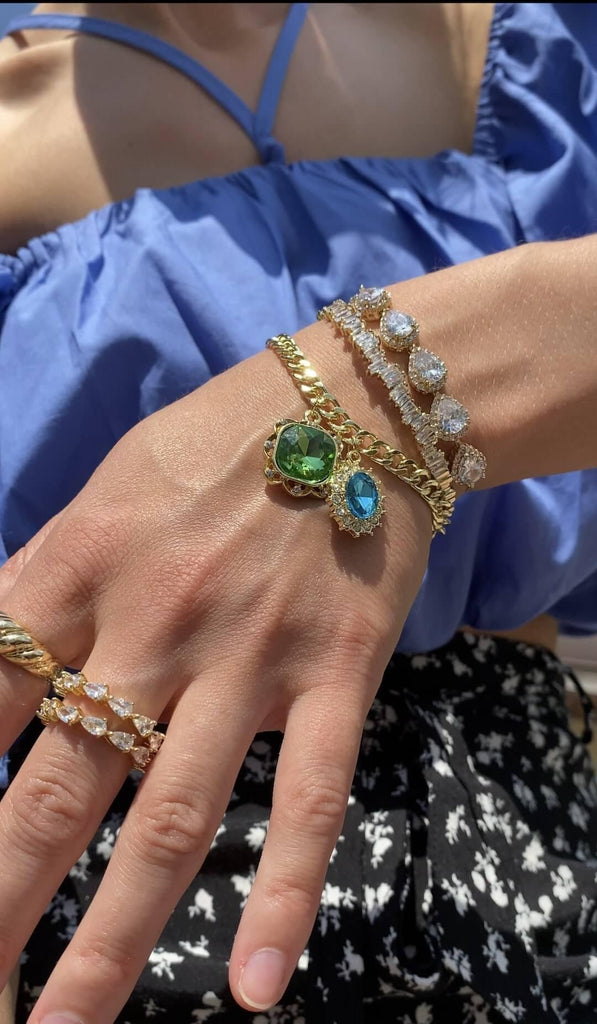 VOGUE de DIAMONDS CRUSH Gold Crystal Ring - Saint Luca Jewelry