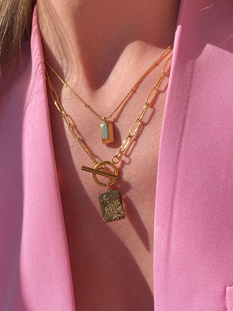 DES NUAGES de Essential Gold 2 Layered Chain Necklace Set - Saint Luca Jewelry