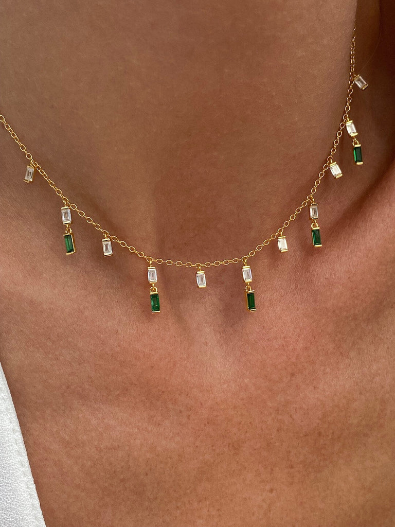 18K LA PALMA de EMERALD ATELIER Gold Crystal Necklace - Saint Luca Jewelry