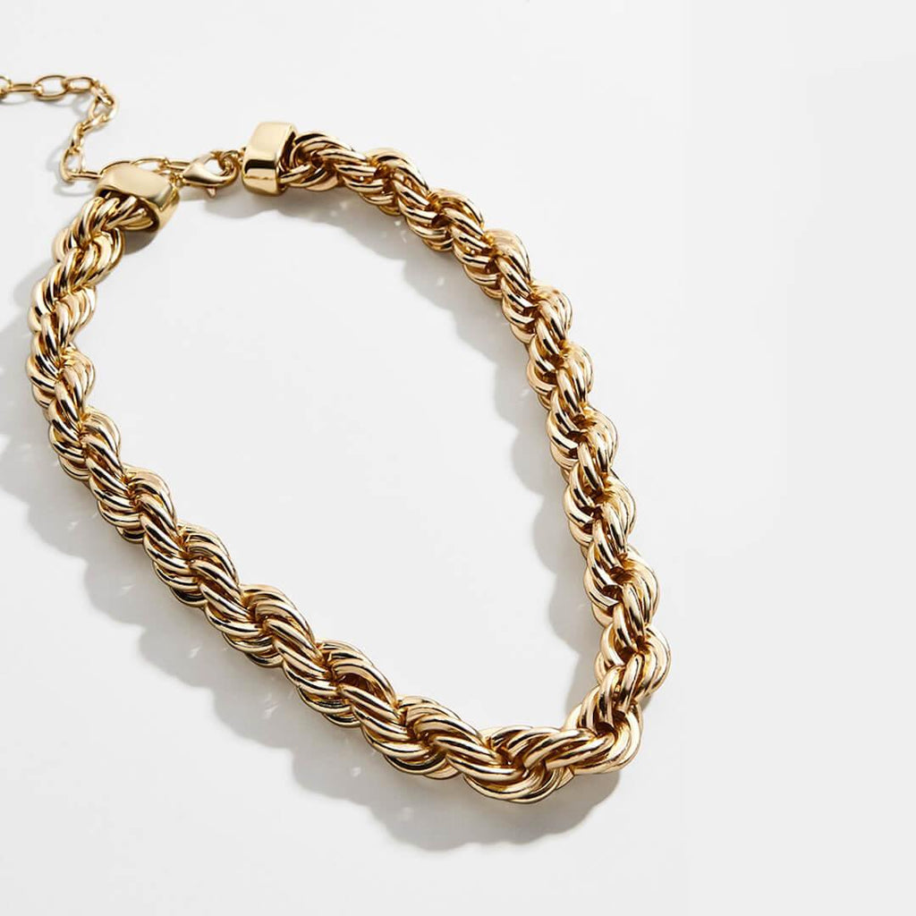 RIHANNA Gold Twisted Choker - Saint Luca Jewelry