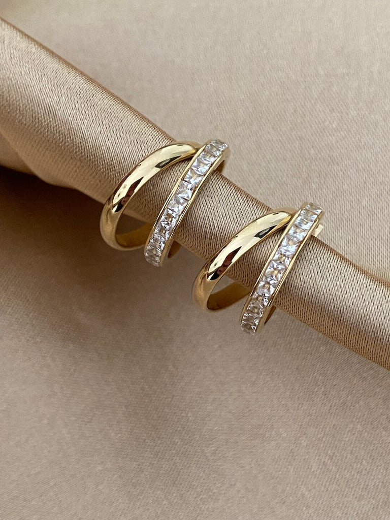 DESPRÉS DIAMANTE Gold Double Hoops - Saint Luca Jewelry