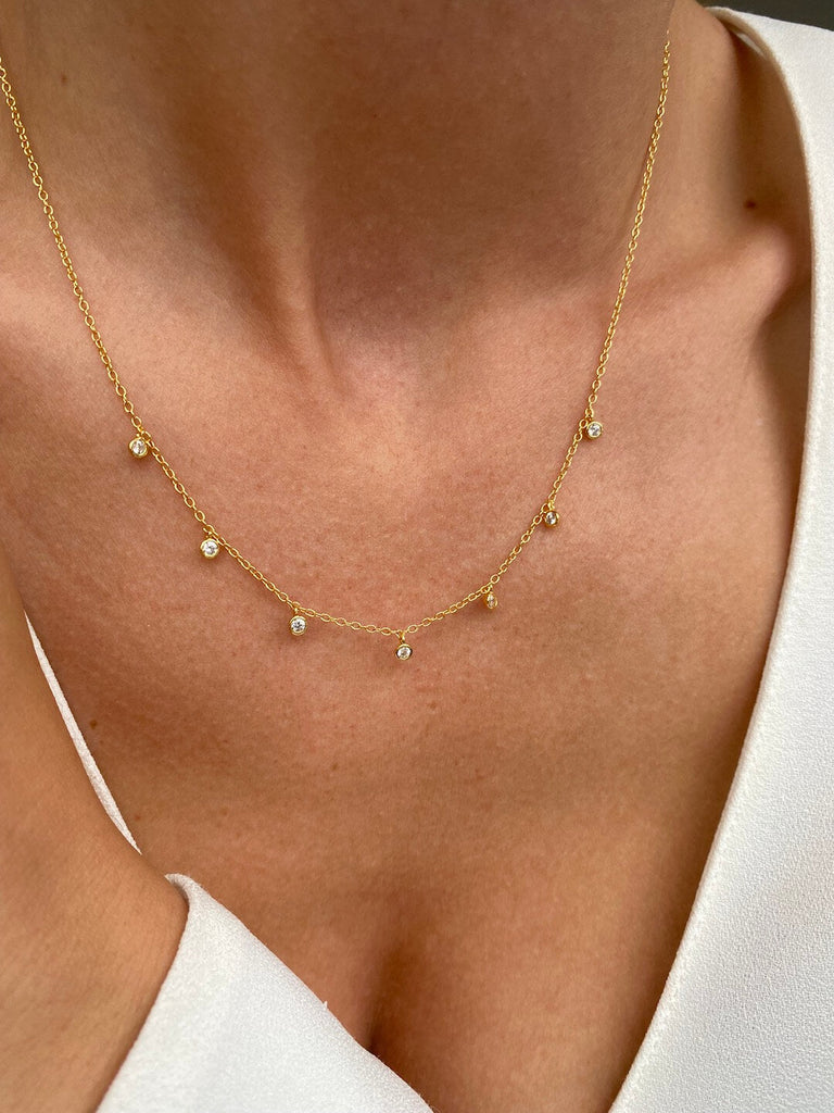 18K LUCIANI de Symphony Couture Gold Crystal Necklace - Saint Luca Jewelry
