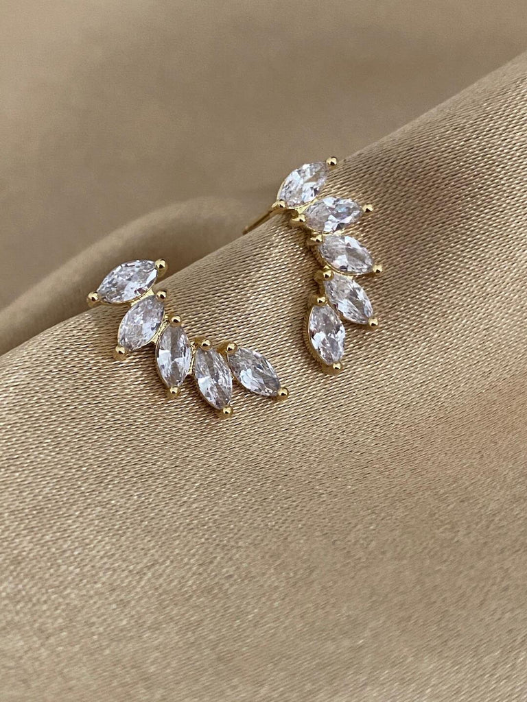 NELLY de DIAMONDS CRUSH Gold Stud Earrings - Saint Luca Jewelry