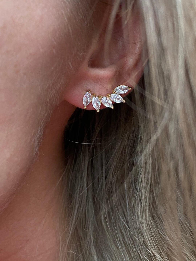 NELLY de DIAMONDS CRUSH Gold Stud Earrings - Saint Luca Jewelry