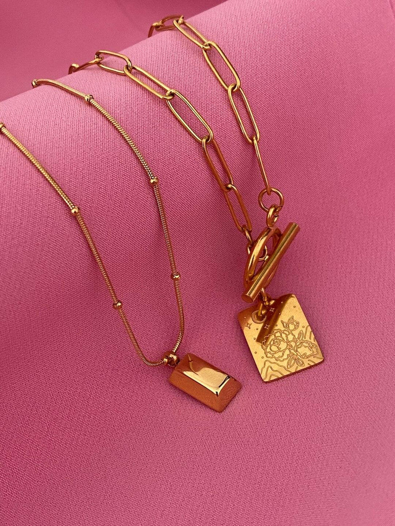 DES NUAGES de Essential Gold 2 Layered Chain Necklace Set - Saint Luca Jewelry