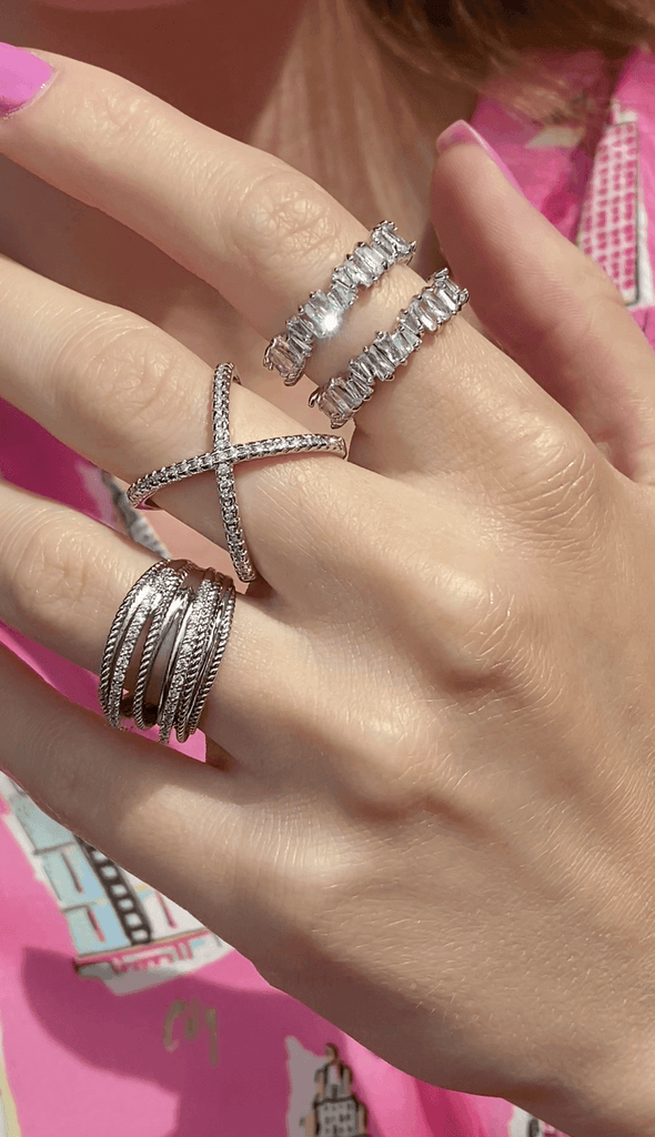 BARBARA SILVER Crystal Ring - Saint Luca Jewelry