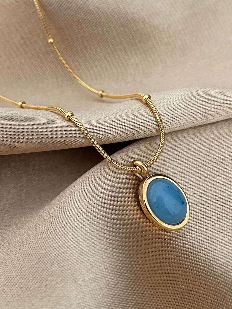 HYPNOSIS de ESSENTIAL Blue Stone Charm Necklace - Saint Luca Jewelry
