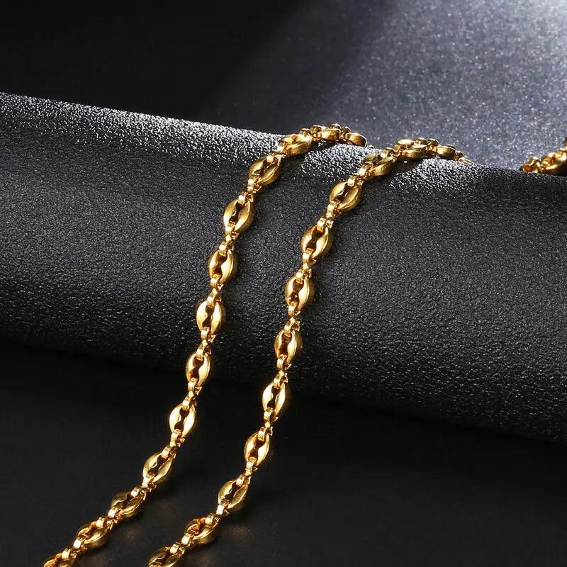 FLORENCE GOLD Coffee Beans Link Chain Bracelet - Saint Luca Jewelry