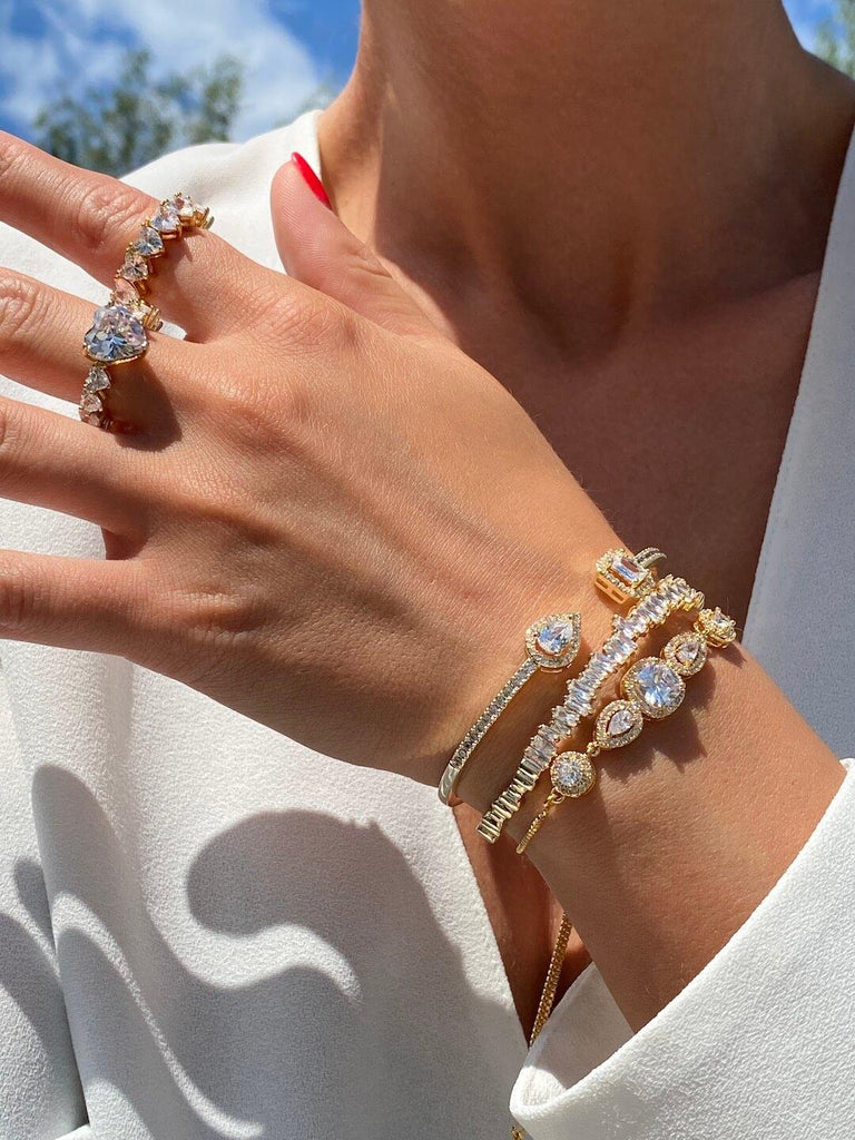 VIA DELL AMORE de DIAMONDS CRUSH Gold Crystal Heart Ring - Saint Luca Jewelry