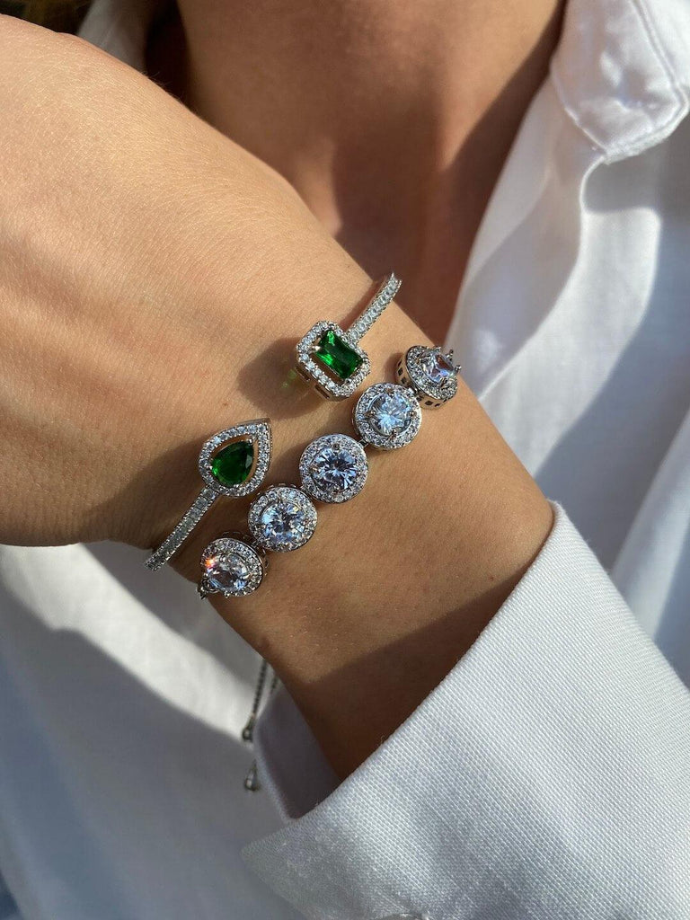 DIAMONTE PAVÉ TRIPLE SILVER SET - Saint Luca Jewelry