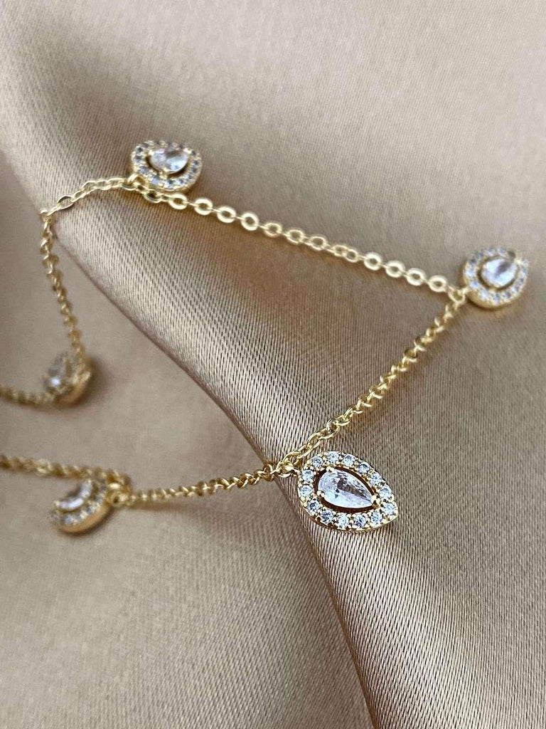 NOVA GOLD Crystal Drops Choker Necklace - Saint Luca Jewelry