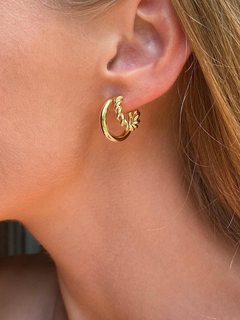 LONDON de Voyage Luxe Gold Double Twisted Earrings - Saint Luca Jewelry