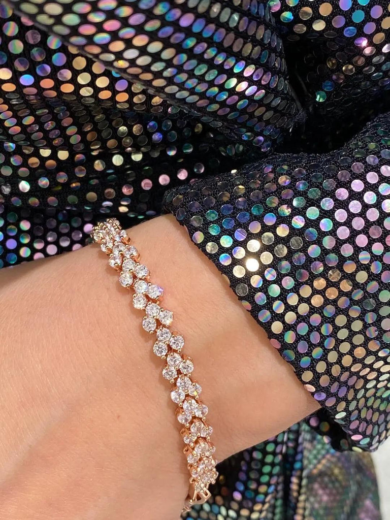 VESTA ROMAN ROSE GOLD Crystal Bracelet Saint Luca Jewelr