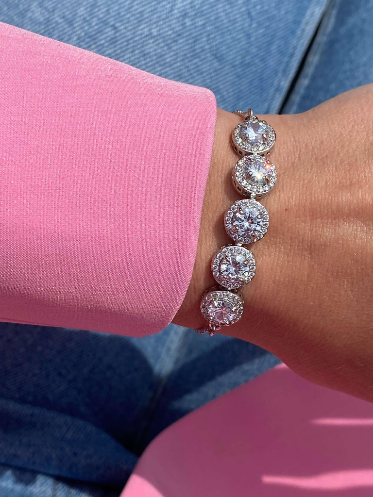 ABELLA SILVER Crystal Adjustable Bracelet - Saint Luca Jewelry
