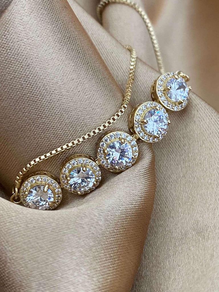 ABELLA GOLD Crystal Adjustable Bracelet - Saint Luca Jewelry