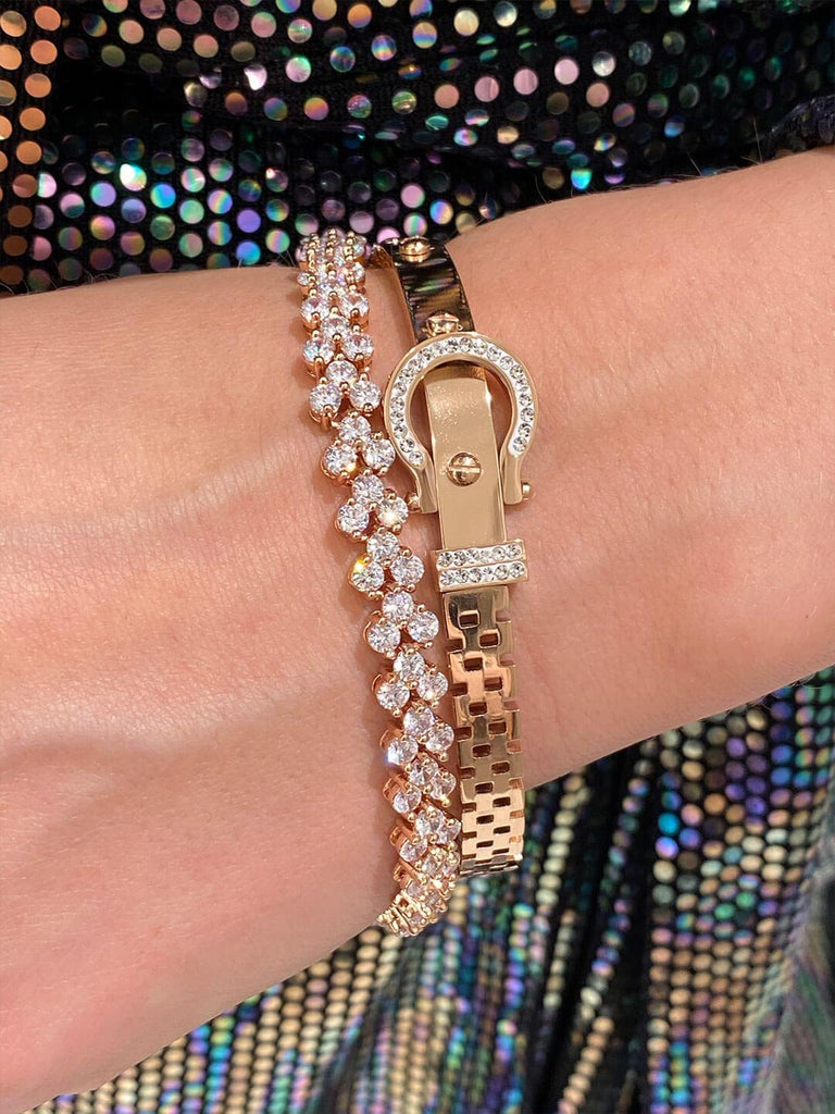 VESTA ROMAN ROSE GOLD Crystal Bracelet Gift - Saint Luca Jewelry