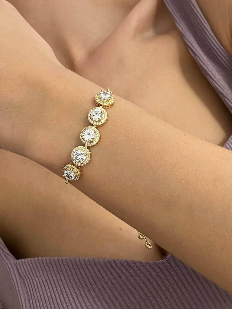 ABELLA GOLD Crystal Adjustable Bracelet - Saint Luca Jewelry