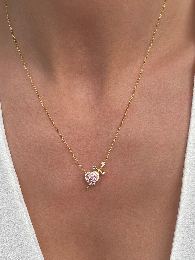 18K MA CHERIE GOLD de Symphony Couture Heart Chain Necklace - Saint Luca Jewelry