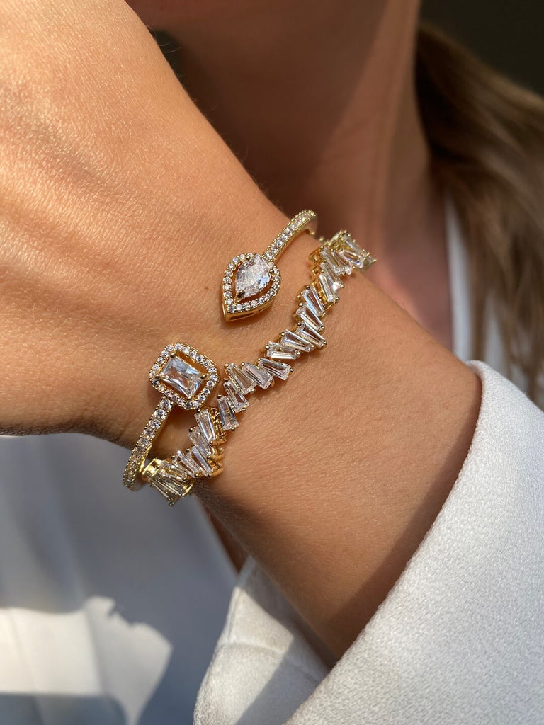 TIFFANY LUXE Gold Crystal Adjustable Bracelet - Saint Luca Jewelry