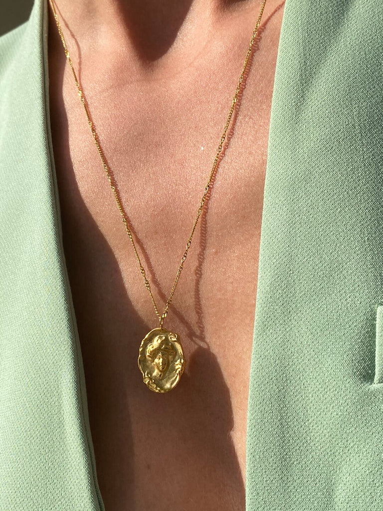 PONTE VECCHIO de ESSENTIAL Gold Face Charm Necklace - Saint Luca Jewelry