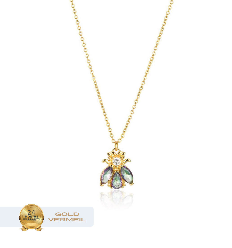 18K BEE de Symphony Couture Colorful Crystal Necklace - Saint Luca Jewelry