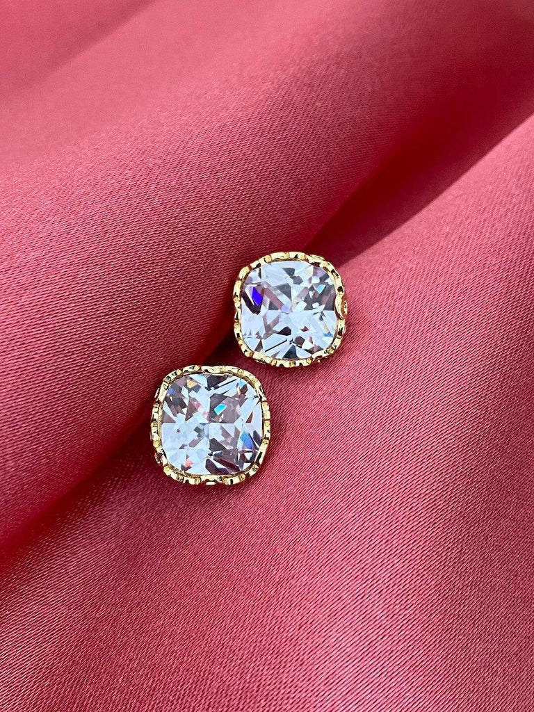 MADELEINA GOLD Crystal Stud Earrings - Saint Luca Jewelry