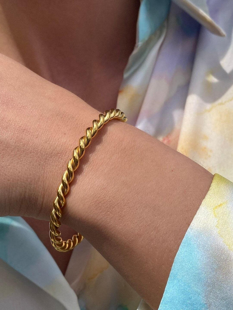 DISFRUTO GOLD Twisted Bracelet - Saint Luca Jewelry