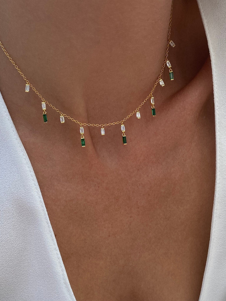 18K LA PALMA de EMERALD ATELIER Gold Crystal Necklace - Saint Luca Jewelry