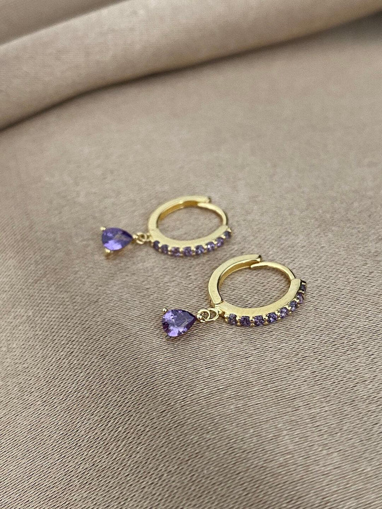 HEIDI Small Purple Crystal Hoops - Saint Luca Jewelry