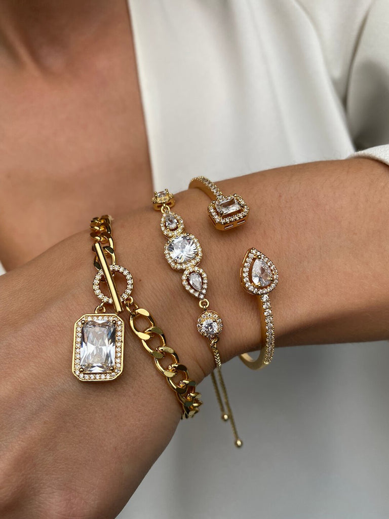 MANIFESTO de ENCHAIN Gold Crystal Bracelet - Saint Luca Jewelry