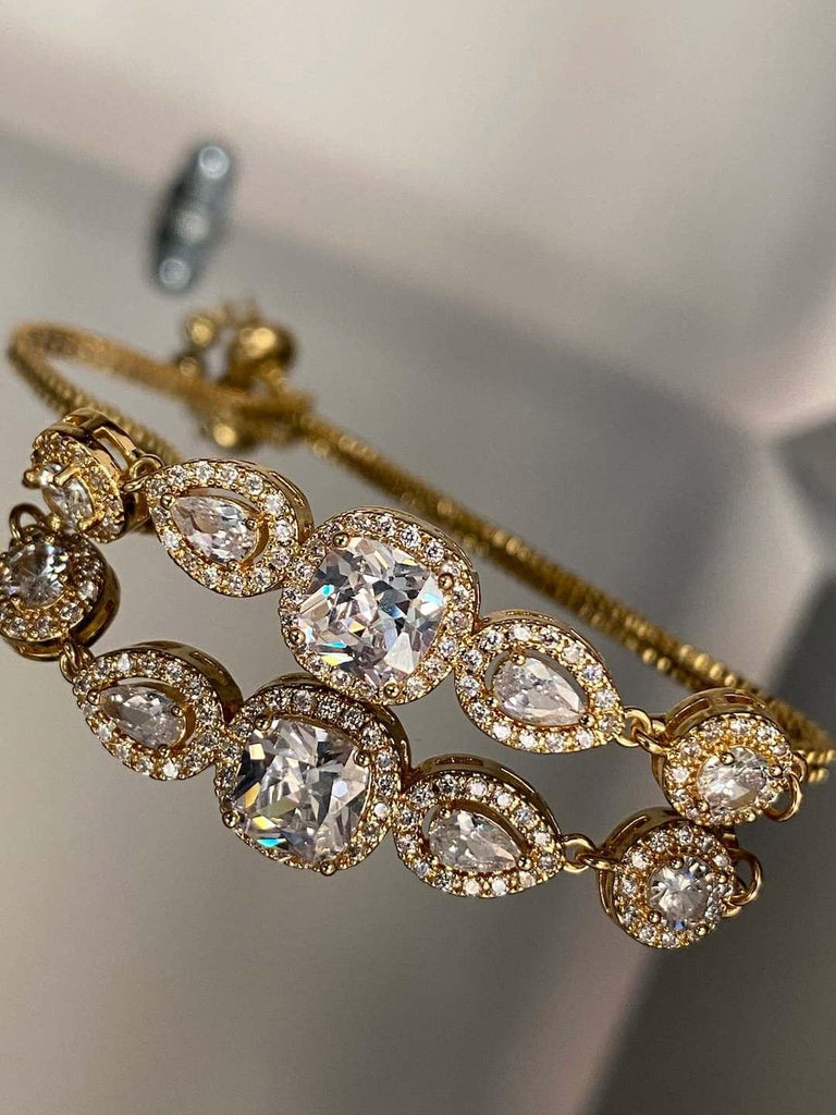AGNES GOLD Crystal Adjustable Bracelet - Saint Luca Jewelry