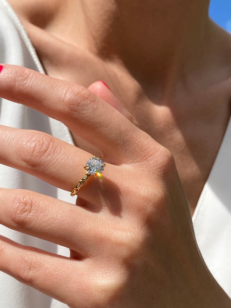 18K SAPPHIRE de MAXIMALISTE DIAMANTE Gold Crystal Ring - Saint Luca Jewelry