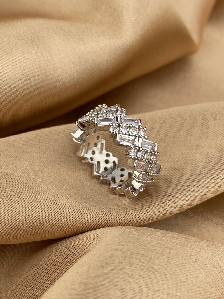 SYNAGOGUE Silver Stackable Baguette Ring - Saint Luca Jewelry