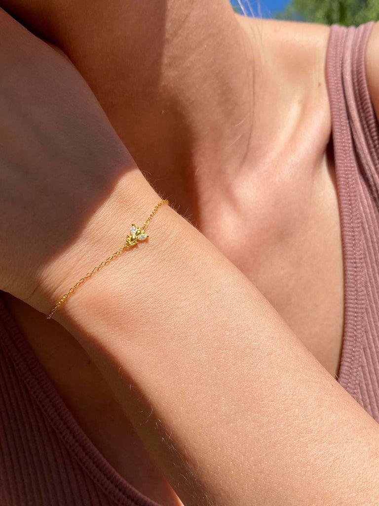 18K HONEY BEE de Symphony Couture Gold Crystal Bracelet - Saint Luca Jewelry