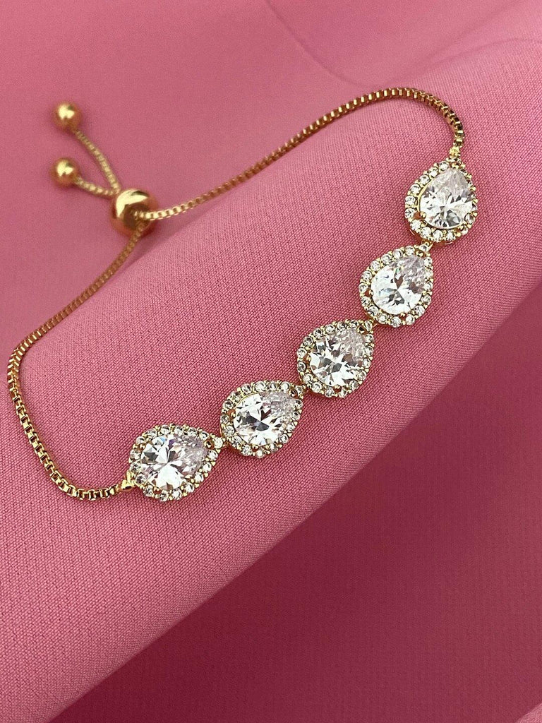VOGUE de DIAMONDS CRUSH Gold Adjustable Bracelet - Saint Luca Jewelry