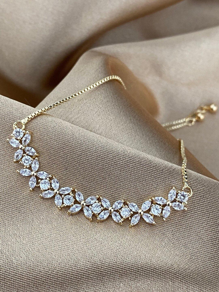 ACADIA GOLD Crystal Adjustable Bracelet - Saint Luca Jewelry