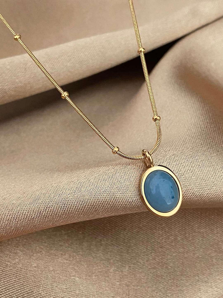 HYPNOSIS de ESSENTIAL Blue Stone Charm Necklace - Saint Luca Jewelry